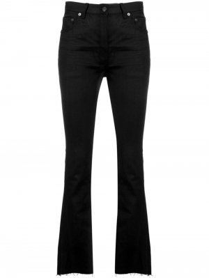 Расклешенные джинсы с необработанными краями Saint Laurent. Цвет: черный
