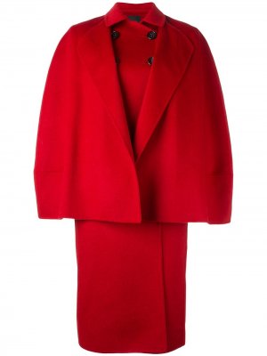 Двубортное объемное пальто Agnona. Цвет: красный