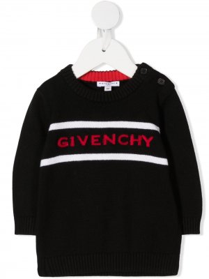 Трикотажный джемпер с логотипом Givenchy Kids. Цвет: черный
