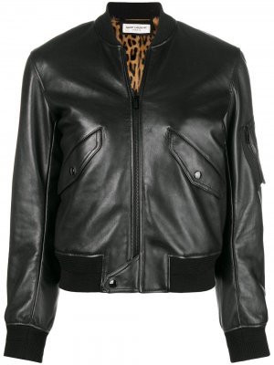 Куртка-бомбер Saint Laurent. Цвет: черный