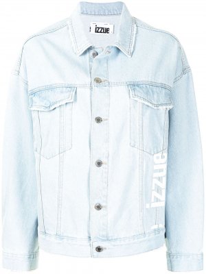 Джинсовая куртка с логотипом izzue. Цвет: синий