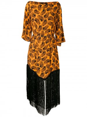 Платье миди Arara с принтом Eva. Цвет: оранжевый