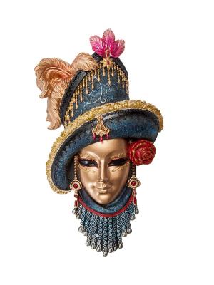 Венецианская маска Леди в шляпе Veronese. Цвет: бронзовый