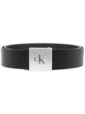 Ремень с гравировкой логотипа Calvin Klein. Цвет: черный