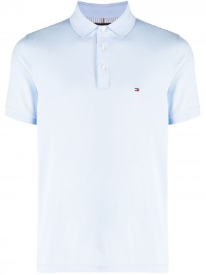 Рубашка поло с короткими рукавами и логотипом Tommy Hilfiger. Цвет: синий