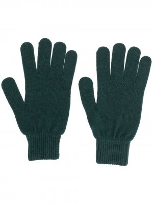 Knitted fitted gloves PAUL SMITH. Цвет: зеленый