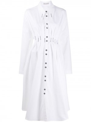 Платье-рубашка длины миди с длинными рукавами Palmer//Harding. Цвет: белый