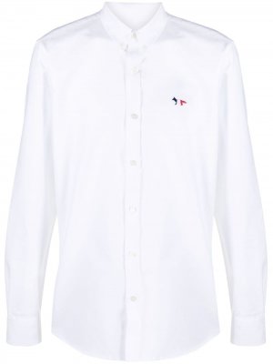 Рубашка с вышитым логотипом Maison Kitsuné. Цвет: белый
