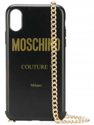 Чехол для iPhone XR с логотипом Moschino. Цвет: черный