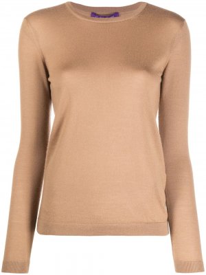 Кашемировый пуловер с круглым вырезом Ralph Lauren Collection. Цвет: коричневый