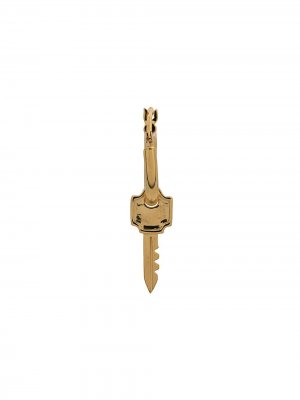 Круглая серьга с подвеской в форме ключа Northskull. Цвет: золотистый