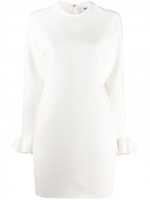 Платье с оборками на манжетах и длинными рукавами MSGM. Цвет: белый