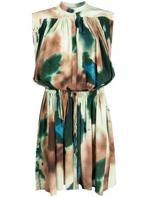 Платье с абстрактным узором Lemaire. Цвет: зеленый