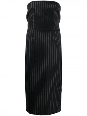 Приталенное платье в полоску без бретелей Dolce & Gabbana. Цвет: черный