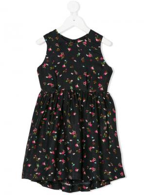 Платье с цветочным принтом Preen Mini. Цвет: черный