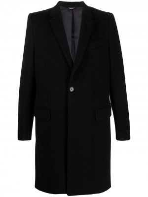 Однобортное пальто строгого кроя Dolce & Gabbana. Цвет: черный