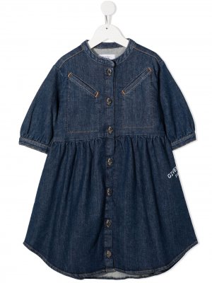 Джинсовое платье на пуговицах Givenchy Kids. Цвет: синий