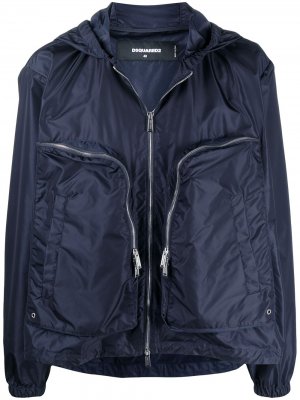Легкая куртка с объемными карманами Dsquared2. Цвет: синий