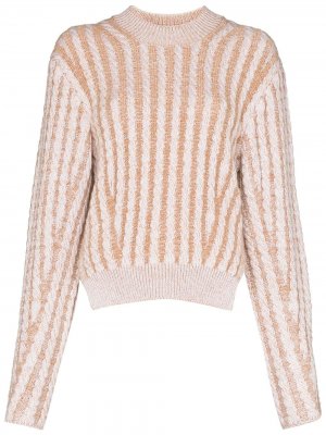 Двухцветный свитер фактурной вязки Chloé. Цвет: нейтральные цвета