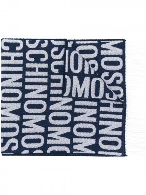 Шарф с логотипом Moschino. Цвет: синий