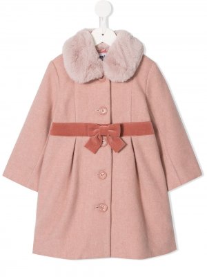 Пальто с меховым воротником Familiar. Цвет: розовый