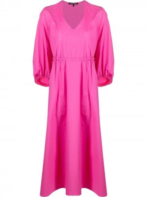 Платье миди с V-образным вырезом Luisa Cerano. Цвет: розовый