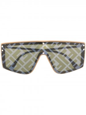 Солнцезащитные очки с монограммой Fendi Eyewear. Цвет: нейтральные цвета