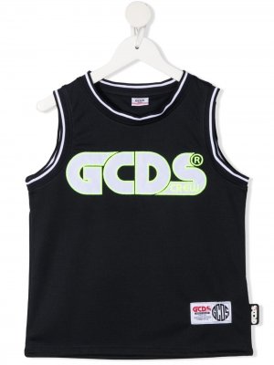 Топ без рукавов с логотипом Gcds Kids. Цвет: синий
