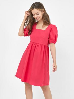 Свободное платье с рукавами-фонариками ярко-розового цвета Mark Formelle. Цвет: ярко -розовый
