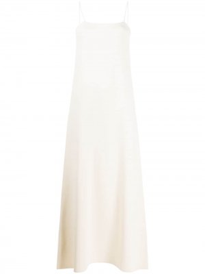 Длинное платье-комбинация Jil Sander. Цвет: белый