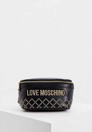 Сумка поясная Love Moschino. Цвет: черный