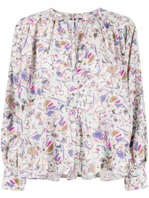 Блузка с абстрактным принтом Isabel Marant. Цвет: синий