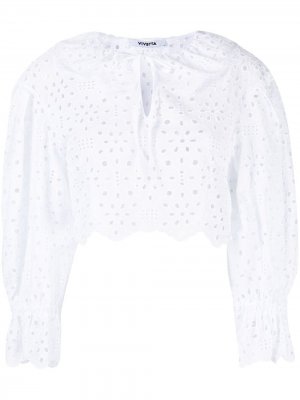 Укороченная блузка Broderie Anglaise Vivetta. Цвет: белый