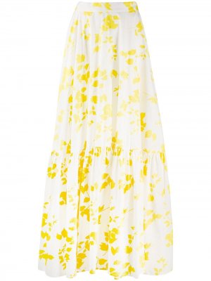 Расклешенная юбка макси с цветочным принтом Plan C. Цвет: желтый