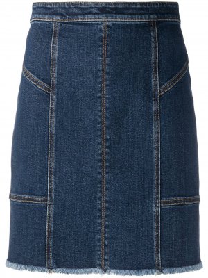 Джинсовая юбка мини со вставками Alexander McQueen. Цвет: синий