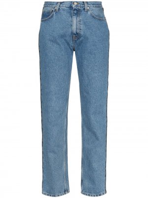 Прямые джинсы с кристаллами Christopher Kane. Цвет: синий
