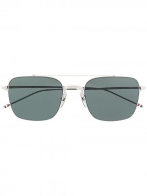 Солнцезащитные очки-авиаторы Thom Browne Eyewear. Цвет: серебристый