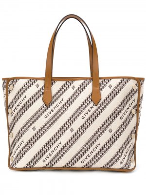 Жаккардовая сумка-тоут Bond среднего размера Givenchy. Цвет: нейтральные цвета