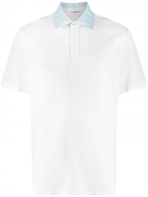 Полосатая рубашка-поло из ткани пике LANVIN. Цвет: белый