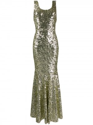 Вечернее платье с пайетками Dolce & Gabbana. Цвет: золотистый