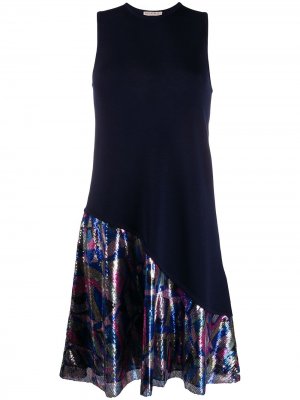 Платье с геометричной вставкой и пайетками Emilio Pucci. Цвет: черный