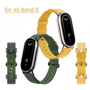 Оригинальный плетеный ремешок для браслетов Xiaomi Mi Band 8 NFC, кожаный нейлоновый часов, умные часы, ремешки часов 8, носимые аксессуары VA VOOM