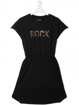 Декорированное платье Rock Zadig & Voltaire Kids. Цвет: черный
