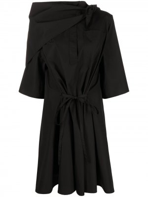 Платье-рубашка с логотипом и шарфом Givenchy. Цвет: черный