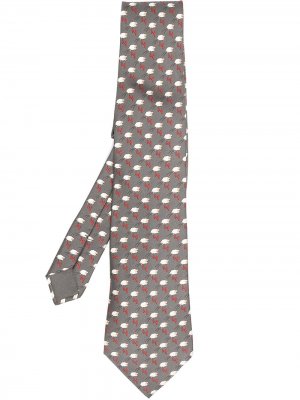 Галстук 2000-х годов с принтом Hermès. Цвет: серый