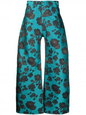 MarquesAlmeida брюки широкого кроя с цветочным принтом Marques'Almeida. Цвет: синий
