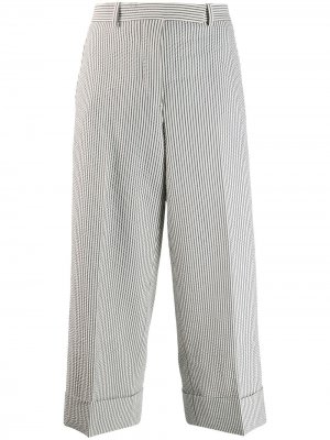 Укороченные брюки в полоску Thom Browne. Цвет: серый