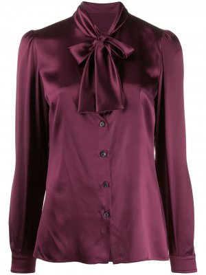 Атласная блузка с завязками Dolce & Gabbana. Цвет: фиолетовый