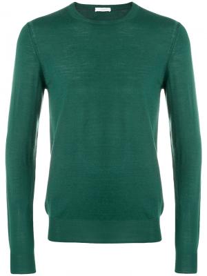 Пуловер с круглым вырезом Paolo Pecora. Цвет: зелёный