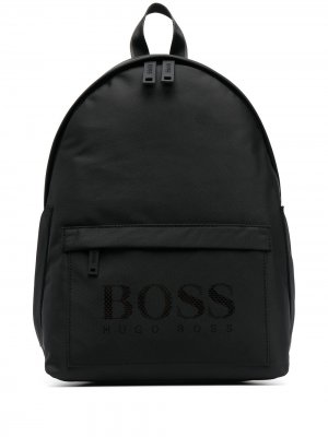Рюкзак с логотипом BOSS. Цвет: черный